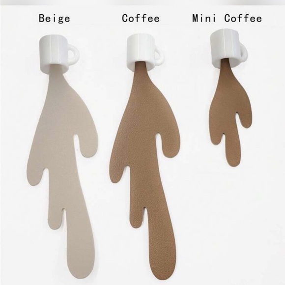Set of 2 spilled Coffee Leather Bookmarks - Picture 3 of 4